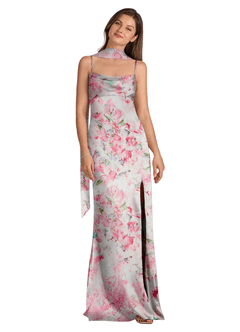 front Azazie Matching Color Matte Satin Scarf