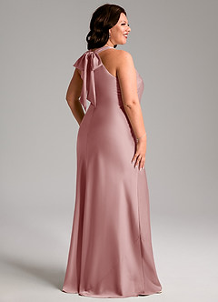 Azazie Doretta Bridesmaid Dresses Dusty Rose Mermaid Pleated Stretch Satin Dress image2