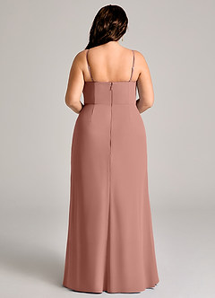 Azazie Maci Bridesmaid Dresses Cedar Rose Sheath Pleated Chiffon Dress image9
