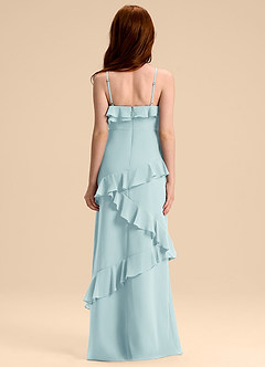 Azazie Evara Junior Abito A-Line in Chiffon Sea Glass image2