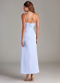 Azazie Eren 신부 들러리 드레스 인어 한쪽 어깨 쉬폰 발목 길이 드레스 image7