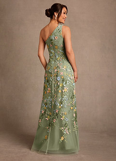 Azazie Bertie Mother of the Bride Dresses Pistachio A-Line Lace Dress image2