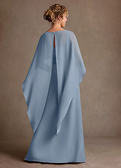 Azazie Marilla Klänningar till brudens mor Klä A-Line i Chiffong Plisserad Dammblå image3