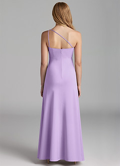 Azazie Mika Junior Robe Trapèze en Satin extensible Plissée Lilas image2