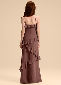 Azazie Evara Junior Abito A-Line in Chiffon Espresso image2