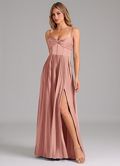 Azazie Tyla Bridesmaid Dresses Rosette A-Line Sweetheart Neckline Stretch Satin Dress image4