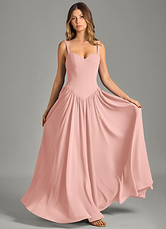 Azazie Evadina Suknie dla druhen Linia A Gorset Szyfon Do ziemi Sukienka image1