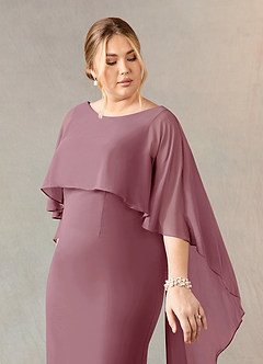 Azazie Dion Mother of the Bride Dresses Vintage Mauve Sheath Scoop Stretch Crepe Dress image12
