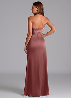 Azazie Claudelle Suknie dla druhen Syrena Bez ramiączek Satyna elastyczna Do ziemi Sukienka image7