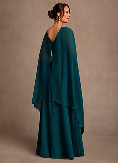 Azazie Liddie Mother of the Bride Dresses Pine A-Line Pleated Chiffon Dress image3