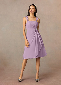 Azazie Olivia Mother of the Bride Dresses Wisteria A-Line Square Neckline Pleated Chiffon Dress image3