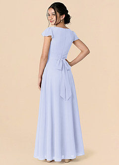 Azazie Payton Lavender A-Line Bow Chiffon Dress image2
