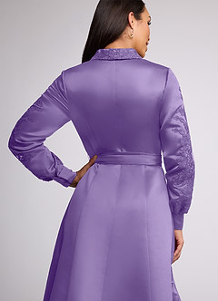 Azazie Ruth Mother of the Bride Dresses Tahiti A-Line Lace Matte Satin Dress image5