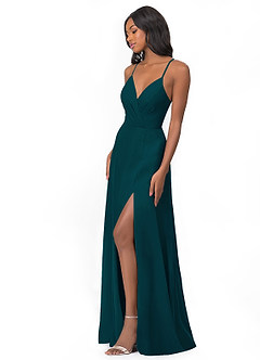 Azazie Everleigh Bridesmaid Dresses Pine A-Line Sweetheart Pleated Chiffon Dress image5
