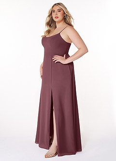 Azazie Moira Bridesmaid Dresses Sangria A-Line Scoop Chiffon Dress image10