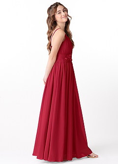 Azazie Astrid Junior Scarlet A-Line Floral Chiffon Dress image5