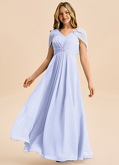 Azazie Emma Junior Klä av A-Line i Chiffong Plisserad image4