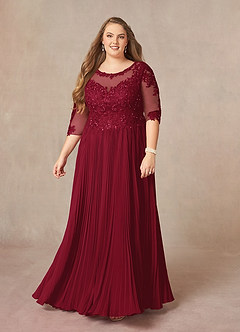 Azazie Corinne Mother of the Bride Dresses Burgundy A-Line Sequins Chiffon Dress image8