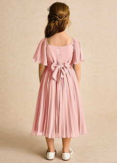Azazie Gisele Flower Girl Dresses Rosette A-Line Pleated Chiffon Dress image6