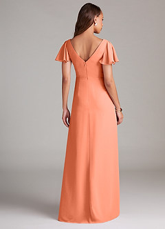 Azazie Soren Bridesmaid Dresses Sunset A-Line Ruched Chiffon Dress image2