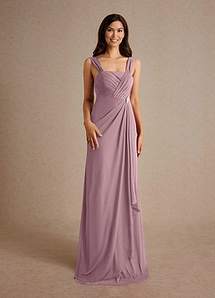 Azazie Clinton Mother of the Bride Dresses Dusty Rose A-Line Pleated Mesh Dress image7