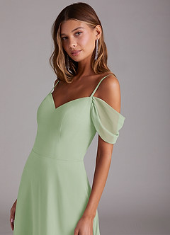 Azazie Marley Bridesmaid Dresses Dusty Sage A-Line Off the Shoulder Chiffon Convertible Dress image8
