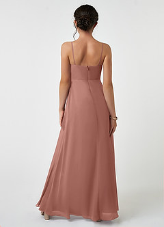 Azazie Collette Junior Cedar Rose A-Line Ruched Chiffon Dress image2