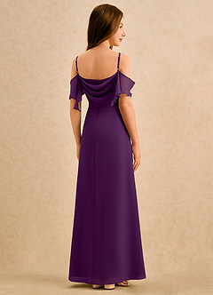Azazie Pippy Girls Formal Flower Girl Dresses Grape A-Line Sweetheart Neckline Chiffon Dress image6