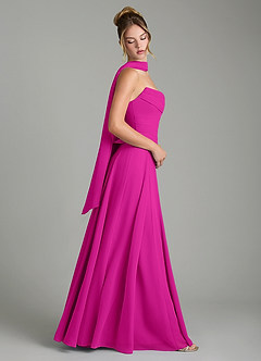 Azazie Gabriela Vestidos de damas de honor Vestido Fucsia de Gasa de Línea A con Corsé image3
