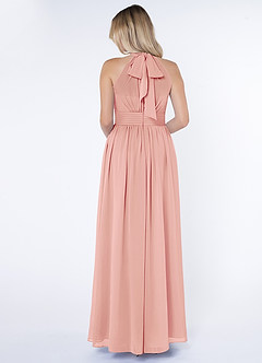 Azazie Iman At-home Try On Dresses Dusty Blue A-Line A-Line Ruched Chiffon Dress image2