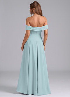 Azazie Almina Bridesmaid Dresses Mist A-Line Off the Shoulder Chiffon Convertible Dress image2