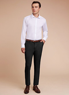 front Miles Black Seersucker Dress Pants