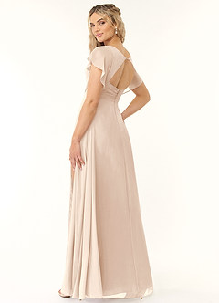 Azazie Rylee Brautjungfernkleider A-Linie Plissee Chiffon Kleid Alabaster Weiß image4