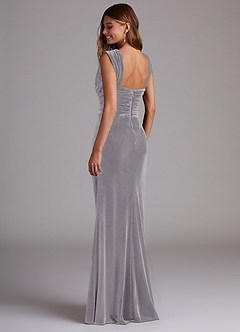 Azazie Genesis Bridesmaid Dresses French Lilac Sheath Pleated Velvet Dress image6