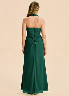 Azazie Destiny Junior Emerald Sheath Ruched Chiffon Dress image2