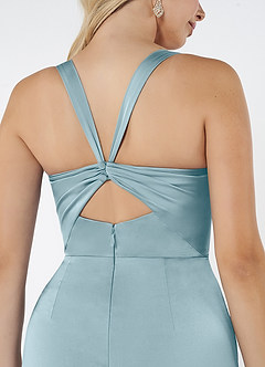 Azazie Mero Brudtärnklänningar Klänning av Tubklänning i Stretch Satin Plisserad Moody Blue image2