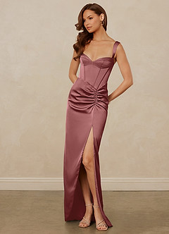 Christian Siriano Bridal for Azazie 1017 Bridesmaid Dresses Amethyst Sheath Sweetheart Neckline Stretch Satin Dress image3