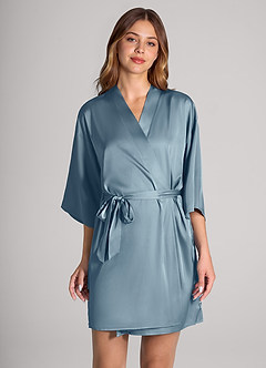 front Klassisk satinmorgonrock