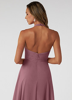 Azazie Tessie Bridesmaid Dresses Amethyst A-Line V-Neck Pleated Chiffon Dress image4
