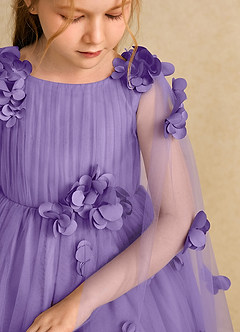 Azazie Staria Flower Girl Dresses Tahiti Ball-Gown Ruched Tulle Dress image10