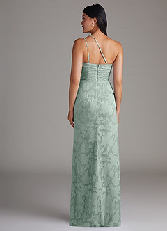 Azazie Eren Jurken voor bruidsmeisjes Jurk van Bloemen Burn-out met Kolom One-shoulder Agave image2