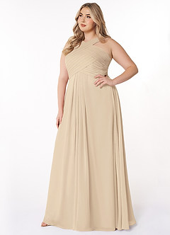Azazie Kaleigh Bridesmaid Dresses A-Line Pleated Chiffon Floor-Length Dress image8