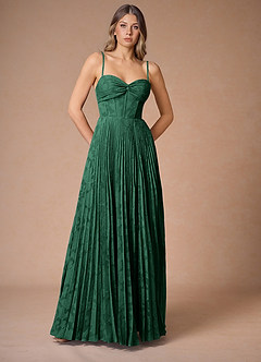 Akiko Emerald Green Pleated Maxi Dress image3