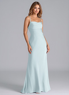 Azazie Seema Brudtärnklänningar Klä av Sjöjungfru i Stretch Satin Korsett Dimma image1