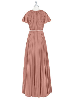 Azazie Kara Modest Bridesmaid Dresses A-Line Pleated Chiffon Floor-Length Dress image8