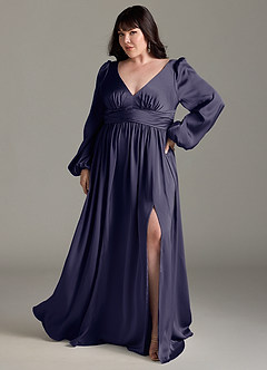 Azazie Norah Brautjungfernkleider A-Linie Stretch-Satin Kleid Sturm image7