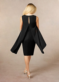 Azazie Viviana Mother of the Bride Dresses Black A-Line Sequins Mesh Dress image2