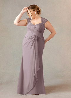 Azazie Birdie Mother of the Bride Dresses Dusk A-Line Queen Anne Sequins Chiffon Dress image9
