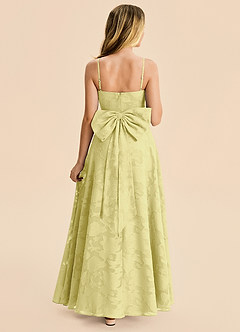 Azazie Bear Junior Lemon Sorbet A-Line Pleated Floral Burnout Dress image2