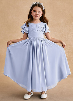 Azazie Ali Abiti da Ragazza di Fiori Abito A-Line in Chiffon Plissettato Lavanda image1